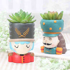 Nordic Notenkraker Bloempot Hars Vetplant Planter Koning Koningin Soldaat Bloempot Fairy Garden Bonsai Desktop Ornament wholesale bulk price