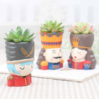 Nordic Notenkraker Bloempot Hars Vetplant Planter Koning Koningin Soldaat Bloempot Fairy Garden Bonsai Desktop Ornament wholesale bulk price