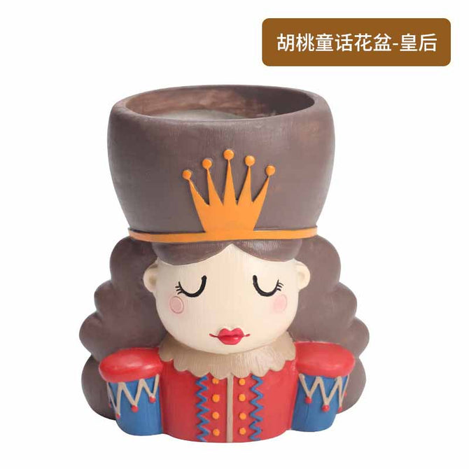 Nordic Notenkraker Bloempot Hars Vetplant Planter Koning Koningin Soldaat Bloempot Fairy Garden Bonsai Desktop Ornament wholesale bulk price