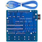 OPEN-SMART UNO R3 DIY ATmega328P Development Board Module CH340 Driver with Buzzer LED Button for Arduino UNO R3 - Blue
