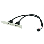 OULLX 4 Port 2 Port USB 2.0 Motherboard Rear Panel Expansion Bracket to IDC 9 Pin Motherboard USB Cable Host Adapter