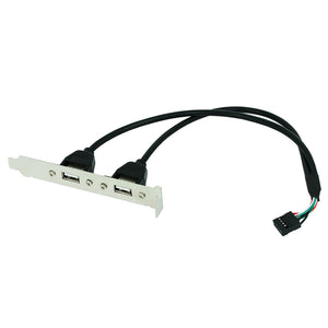 OULLX 4 Port 2 Port USB 2.0 Motherboard Rear Panel Expansion Bracket to IDC 9 Pin Motherboard USB Cable Host Adapter