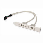 OULLX 4 Port 2 Port USB 2.0 Motherboard Rear Panel Expansion Bracket to IDC 9 Pin Motherboard USB Cable Host Adapter