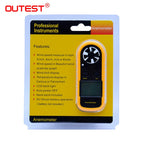 OUTEST Anemometer Anemometro Thermometer GM816 Wind Speed Gauge Meter Windmeter 30m/s LCD Digital Hand-held tool