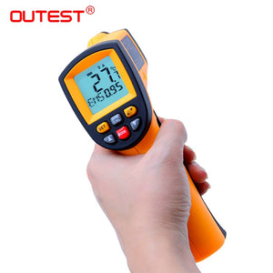OUTEST Digital Infrared Thermometer Non Contact Pyrometer IR Laser Point Gun Temperature Meter Industial Use GM320 Backlight