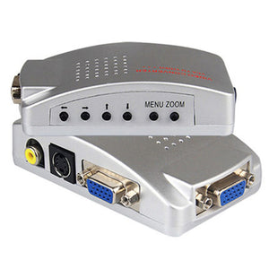 PC Converter Box VGA to TV AV RCA Signal Adapter Converter Video Switch Box Composite Supports NTSC PAL for Computer