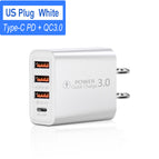 PD 20W USB Type C Charger Quick Charge 3.0 Mobile Phone Charger for iPhone Samsung Xiaomi Fast Wall Chargers usb c power adapter