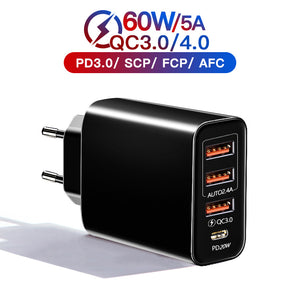 PD 20W USB Type C Charger Quick Charge 3.0 Mobile Phone Charger for iPhone Samsung Xiaomi Fast Wall Chargers usb c power adapter