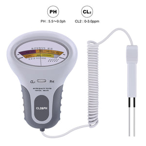 PH Cl2 Level Tester Water Quality Pool Analytical Instruments PH Chlorine Meter for Family Outdoor Swimming Accessories