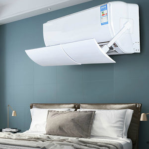 PP Adjustable Anti Direct Blowing Air Conditioner Wind Shield &2 Rod &2 Traceless Cold Air Split Adhesives Home Baffle Deflector