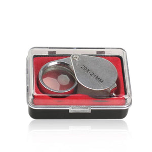 Portable 20 x 21mm Jewelry Magnifying Glass 20X Folding Magnifier Loupe for Jewelry Coins Stamps Antiques Tool New 2018