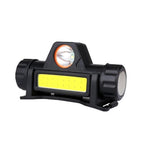 Portable Mini Flashlight Q5+COB Led Headlamp High Power Built-in 18650 Battery Outdoor Camping Headlight Stepless Dimming