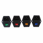 Power Rocker Switch Fuse Red Light 2Pin 3Pin 4Pin C14 Inlet AC Power Sockets Switch Connector Plug 10A 250V Green Blue Yellow
