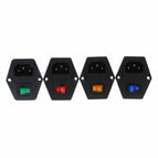 Power Rocker Switch Fuse Red Light 2Pin 3Pin 4Pin C14 Inlet AC Power Sockets Switch Connector Plug 10A 250V Green Blue Yellow