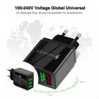 Practical USB Charger Widely Compatible Mini Digital Display 3 USB Wall Phone Charger wholesale bulk price