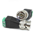 Q9 Screw Terminal Video BNC Male Balun Green Adapter Connector Coverter for CCTV Camera