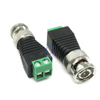 Q9 Screw Terminal Video BNC Male Balun Green Adapter Connector Coverter for CCTV Camera