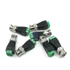 Q9 Screw Terminal Video BNC Male Balun Green Adapter Connector Coverter for CCTV Camera