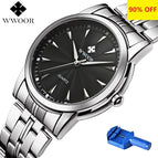 Quartz Watch Men 50 M Waterproof Mens Watch WWOOR 8028 MIYOTA 7T35 Movement Simple Wristwatches with Watchband Fixing Tool 2018