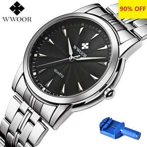 Quartz Watch Men 50 M Waterproof Mens Watch WWOOR 8028 MIYOTA 7T35 Movement Simple Wristwatches with Watchband Fixing Tool 2018