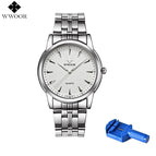 Quartz Watch Men 50 M Waterproof Mens Watch WWOOR 8028 MIYOTA 7T35 Movement Simple Wristwatches with Watchband Fixing Tool 2018