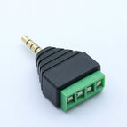 R  connector 1pc Video AV Balun 3.5mm 4 Pole Stereo Male to AV Screw Terminal Stereo Jack 3.5 mm male 4 pin Terminal Block Plug