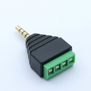 R  connector 1pc Video AV Balun 3.5mm 4 Pole Stereo Male to AV Screw Terminal Stereo Jack 3.5 mm male 4 pin Terminal Block Plug