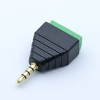 R  connector 1pc Video AV Balun 3.5mm 4 Pole Stereo Male to AV Screw Terminal Stereo Jack 3.5 mm male 4 pin Terminal Block Plug