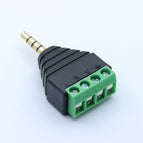 R  connector 1pc Video AV Balun 3.5mm 4 Pole Stereo Male to AV Screw Terminal Stereo Jack 3.5 mm male 4 pin Terminal Block Plug