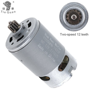 RS550 12V 19500RPM DC Motor DIY Power Tool Kit with Two-speed 12 Teeth and High Torque Gear Box for Electric Drill Screwdriver