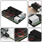 Raspberry Pi 4 4B Case Enclosure CNC Aluminum Cover Heatsink Cooling Fan for Raspberry Pi 4 Model B