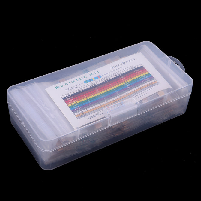 Resistor Assortment Kit - 1140x Assorted Resistors from 0 Ohm to 1M Ohm in a Box- Metal Film Resistors(38 Values)