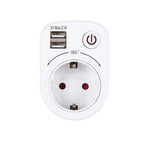 Rotatable Dual USB Timer Socket USB British Socket Smart Usb Switch Socket Portable Wall Travel USB Socket