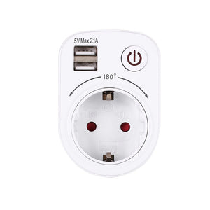Rotatable Dual USB Timer Socket USB British Socket Smart Usb Switch Socket Portable Wall Travel USB Socket