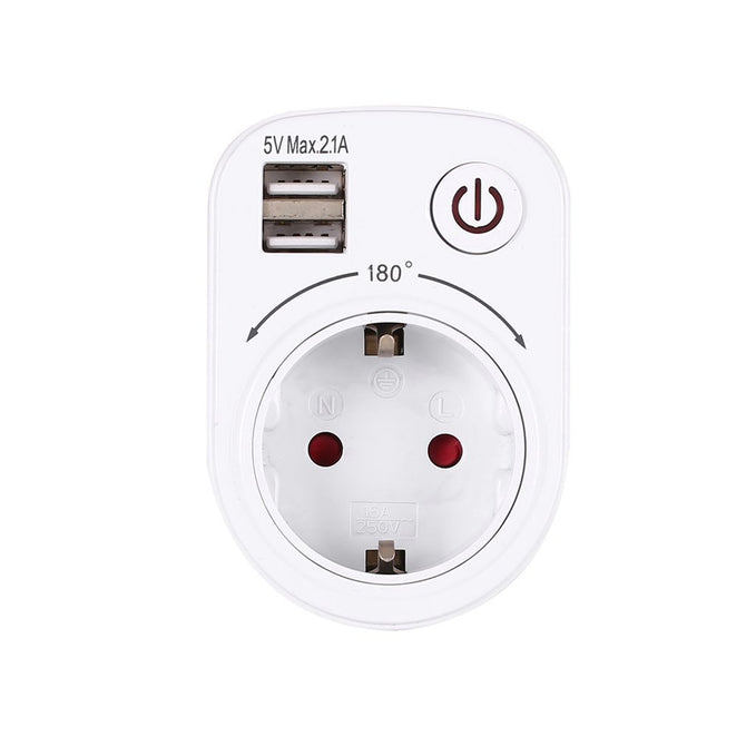 Rotatable Dual USB Timer Socket USB British Socket Smart Usb Switch Socket Portable Wall Travel USB Socket