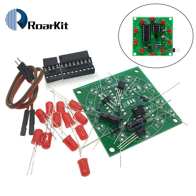 Round Lucky Rotary Suite Electronic Turntable Component Fortune CD4017 NE555 Interesting DIY Kit Wheel Electronic Parts