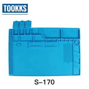 S-170 48x31.8cm Silicone Pad Desk Work Mat Soldering Station Iron Maintenance Platform Phone PC Computer Repair Mat Magnetic