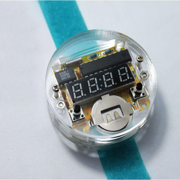 DIY LED Digital Watch Electronic Clock Kit With Transparent Cover wholesale bulk price