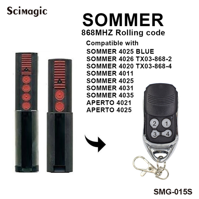 SOMMER 4020 4026 TX03-868-4 remote control 868mhz sommer TX03-8-4 rolling code remotes