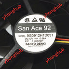 Sanyo Denki 9G0912H1D031 DC 12V 0.58A 90x90X38mm 3-wire Server Cooler Fan