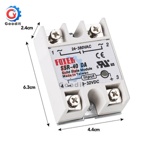 Solid State Relay SSR-10DA SSR-25DA SSR-40DA 10A 25A 40A Actually 3-32V DC TO 24-380V AC SSR 10DA 25DA 40DA DMWD