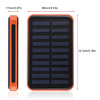 Super Thin Large Capacity Waterproof Portable Solar Power Bank Dual USB Solar Charger for Mobile Phones for Iphone Solar Cells