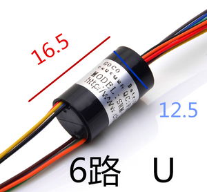 6 U conductive slip ring, connector, rotating shaft 1-6 optional, slip ring current 2A wholesale bulk price