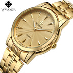 Top Brand Luxury WWOOR Men Waterproof Stainless Steel Casual Gold Quartz Watch Men's Clock Male Sports Watches relogio masculino