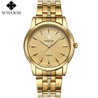 Top Brand Luxury WWOOR Men Waterproof Stainless Steel Casual Gold Quartz Watch Men's Clock Male Sports Watches relogio masculino