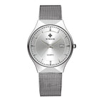 Top Brand Luxury WWOOR Men's Watches Stainless Steel Band Analog Display Quartz Wrist Watch Ultra Thin Dial Fashion Dress Watch