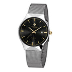 Top Brand Luxury WWOOR Men's Watches Stainless Steel Band Analog Display Quartz Wrist Watch Ultra Thin Dial Fashion Dress Watch