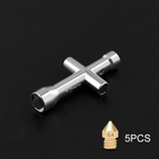 Twotrees E3D Nozzle MK8 Mini Spanner M2 M2.5 M3 M4 Screw Nut Hexagonal Cross Wrench Sleeve socket Maintenance Model Wheel Tool