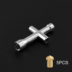 Twotrees E3D Nozzle MK8 Mini Spanner M2 M2.5 M3 M4 Screw Nut Hexagonal Cross Wrench Sleeve socket Maintenance Model Wheel Tool
