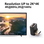 UP down Displayport adapter Right angled DP adapter 4k/60Hz 2K/144Hz pass through 90 degree Angle Displayport 1.2 converter